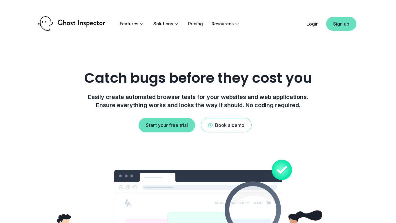 Ghost Inspector Landing page