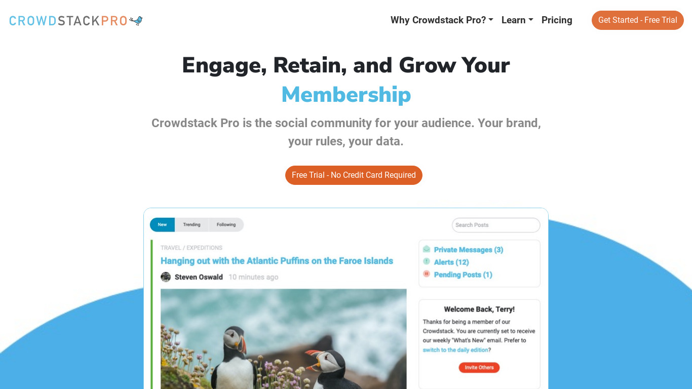 Crowdstack Pro Community Landing page