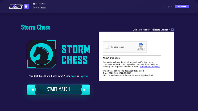 Storm Chess Landing Page