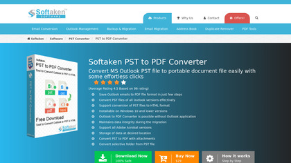 Softaken PST to PDF Converter image