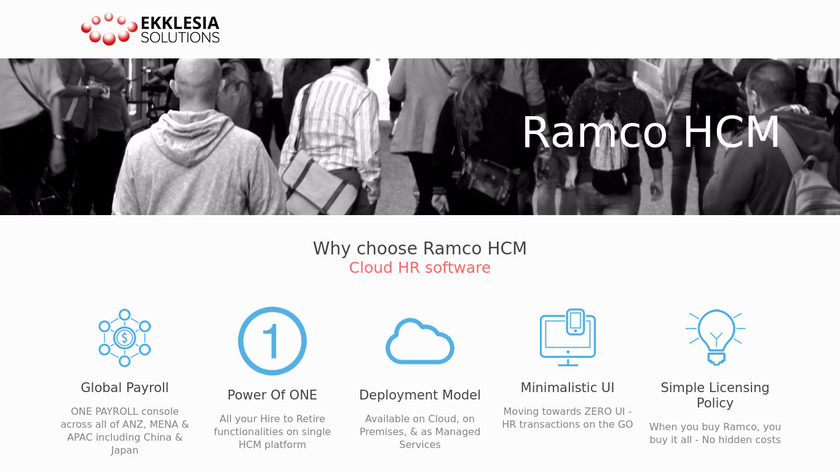 Ramco HCM with Global Payroll Landing Page