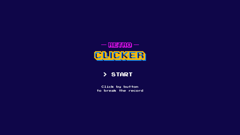 Retro Clicker Arcade Landing Page