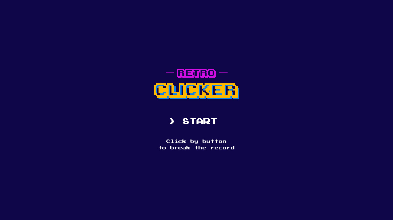 Retro Clicker Arcade Landing page