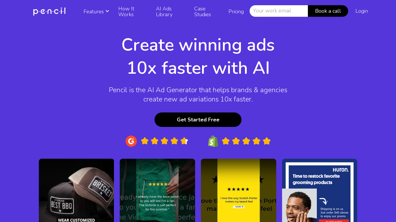 tryPencil Landing page
