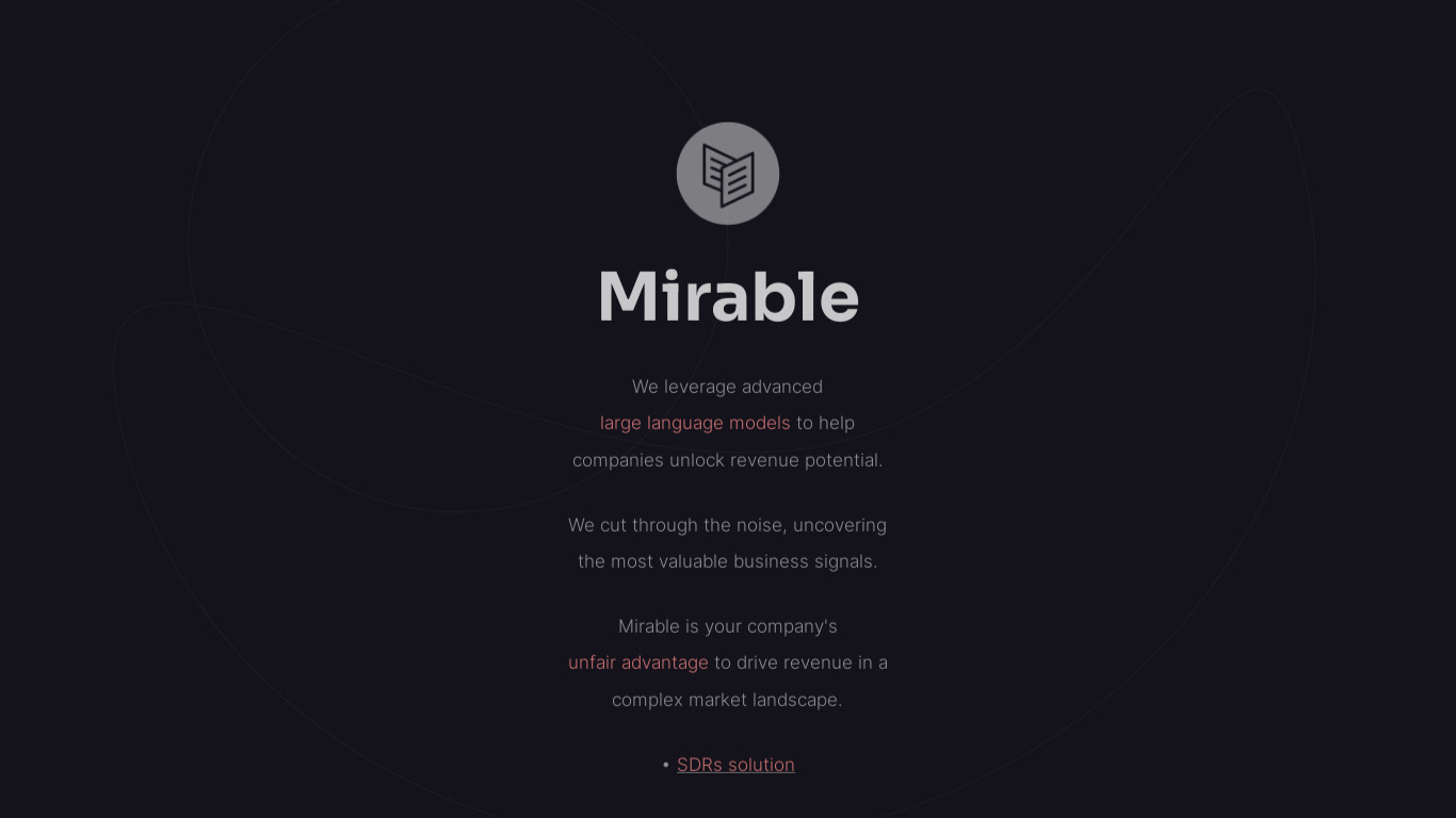 Mirable Landing page