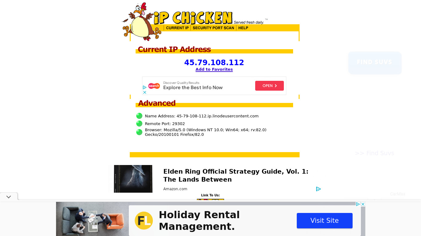 IP Chicken Landing page