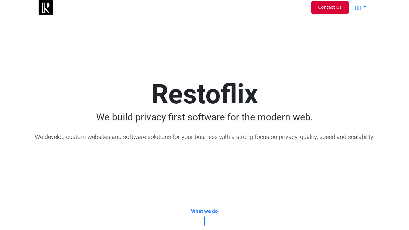 Restoflix Landing page