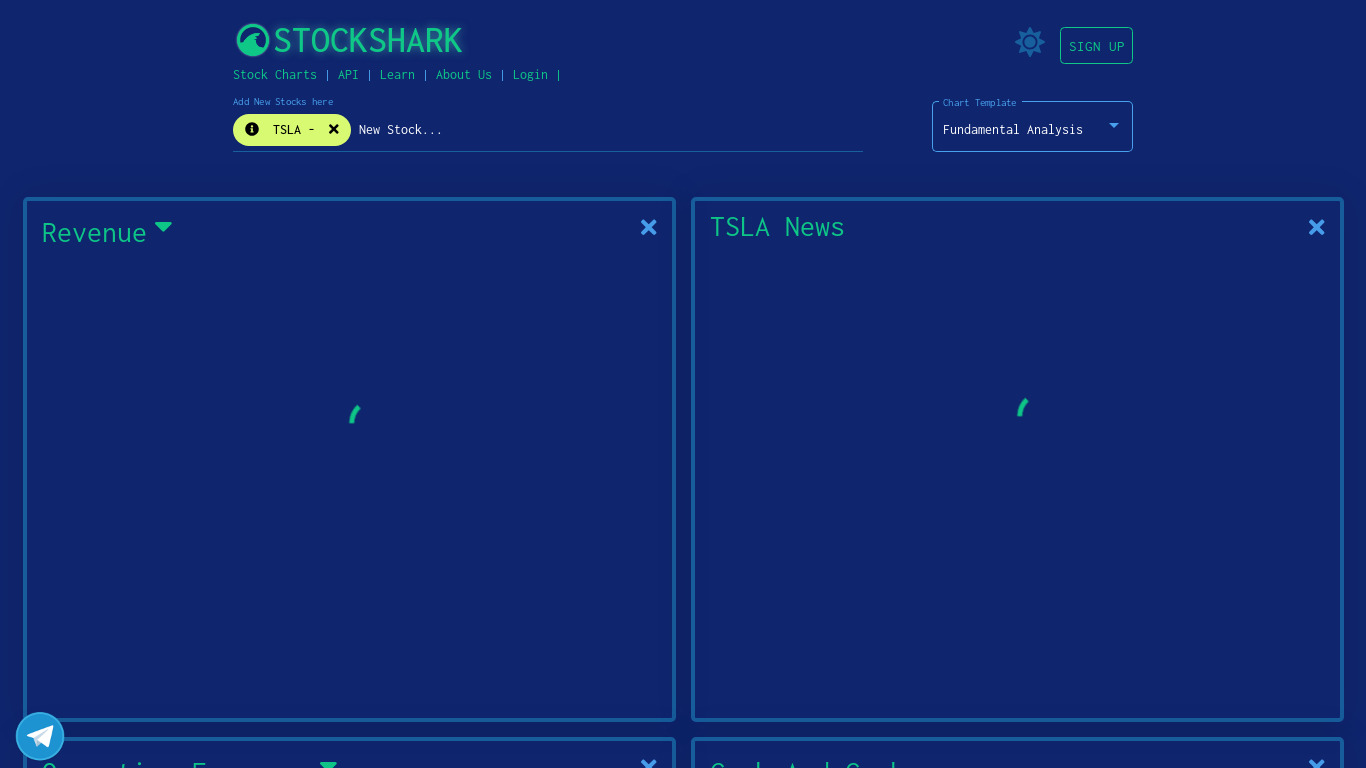 Stockshark Landing page
