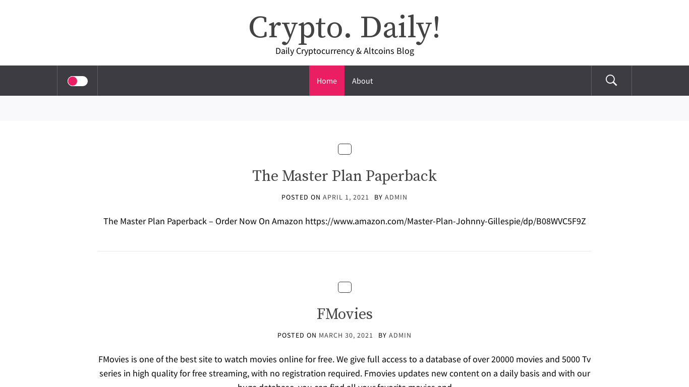 Crypto Daily Landing page