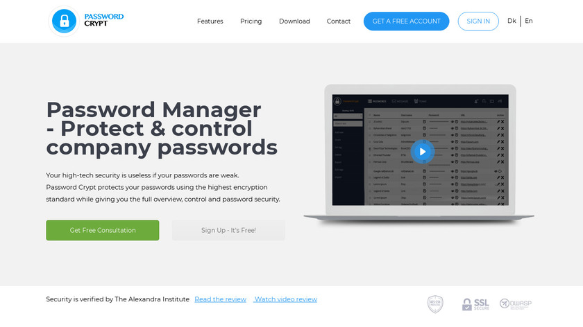 Password Crypt | Pcrypt.com Landing Page