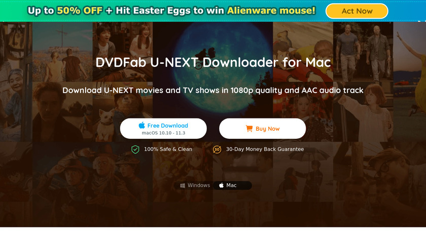 DVDFab U-NEXT Downloader Landing Page