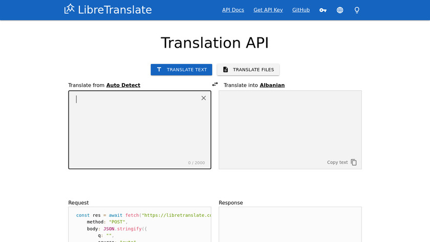 LibreTranslate Landing Page