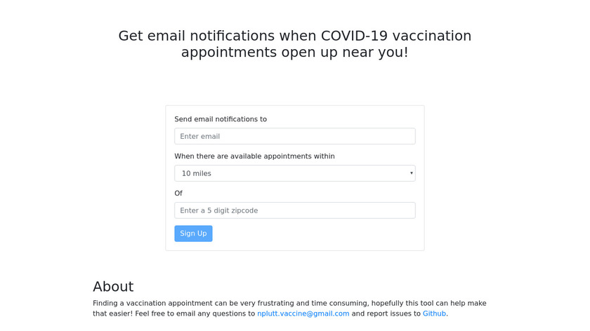 covid-vaccine-notifications.org Landing Page