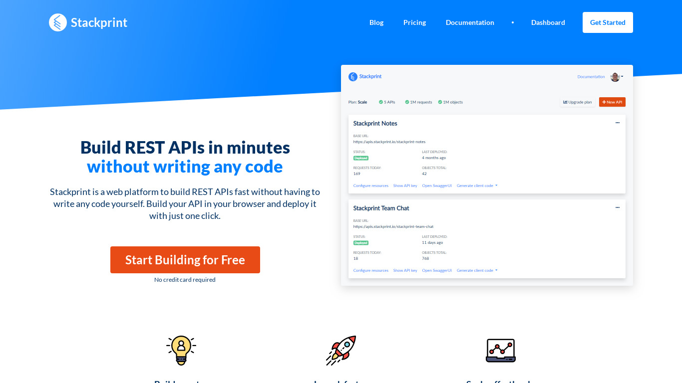 Stackprint.io Landing page