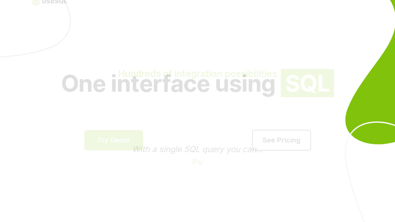 UseSQL Landing page