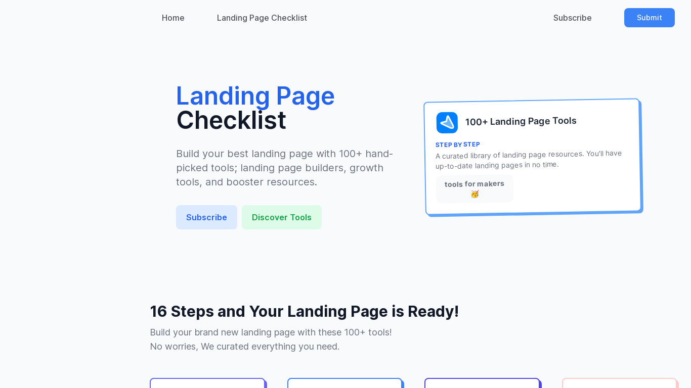 Landing Page Checklist Landing page