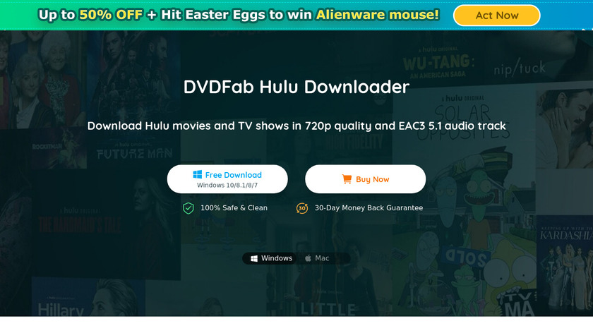 DVDFab Hulu Downloader Landing Page
