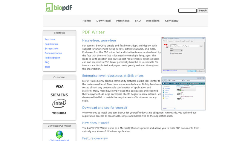 bioPDF Landing Page