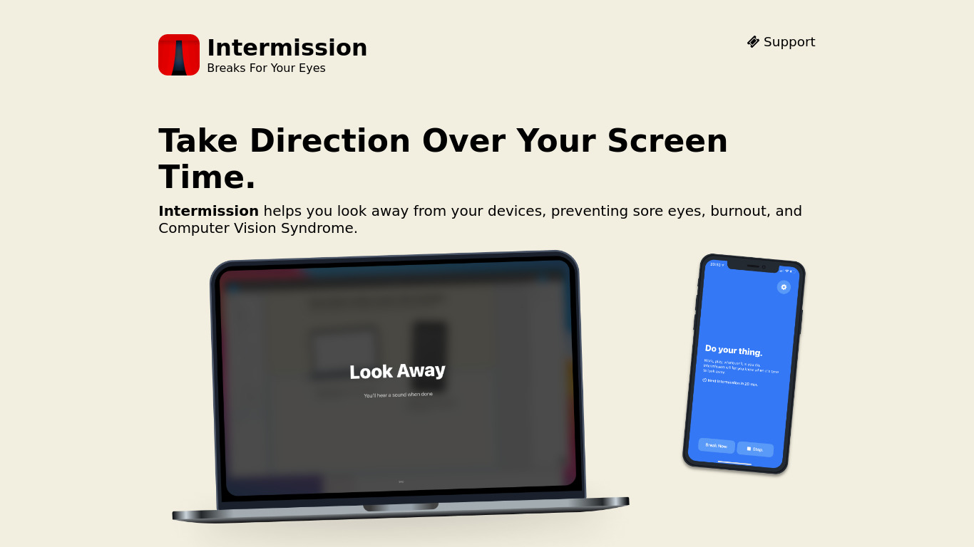 Intermission for Mac Landing page
