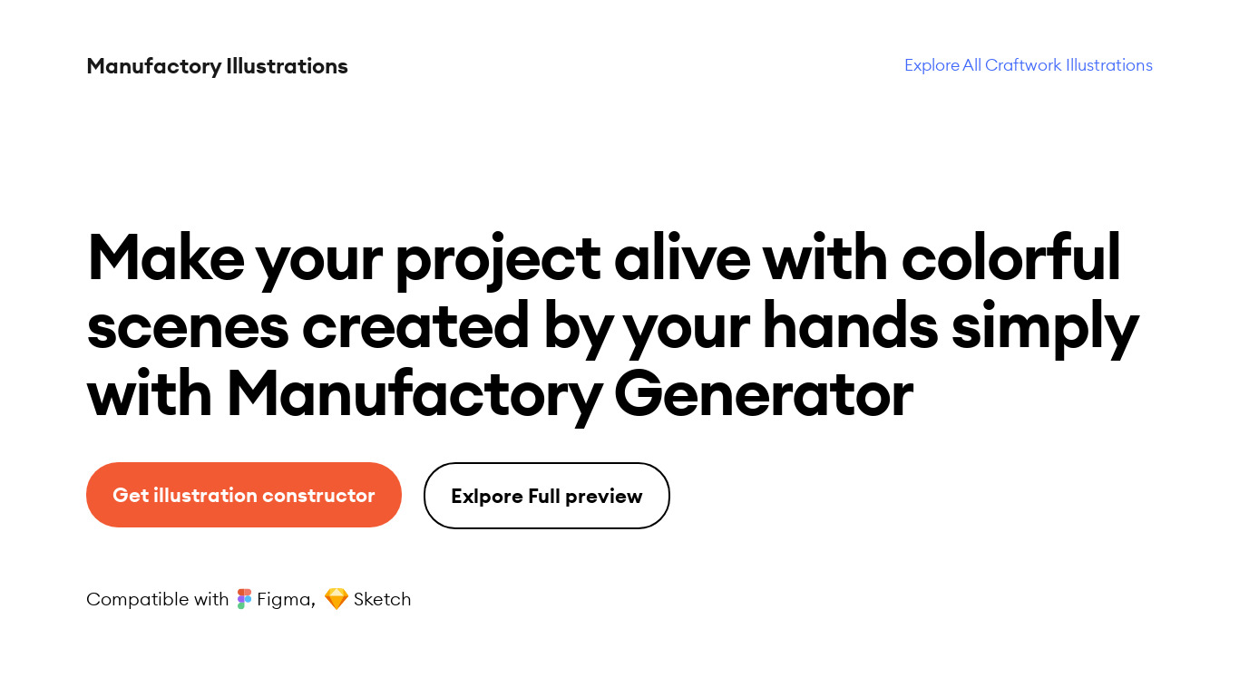 Manufactory Illustration Constructor Landing page
