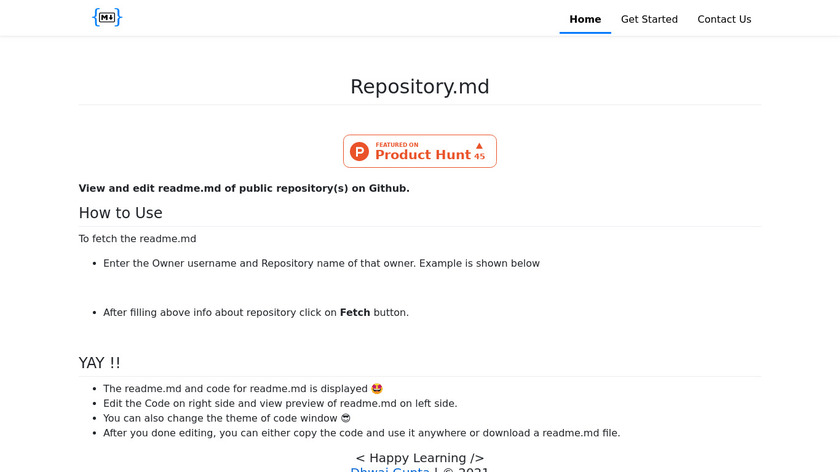 Repository.md Landing Page