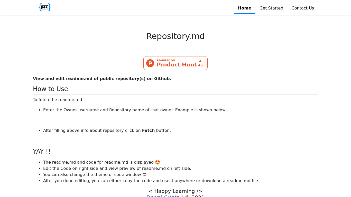 Repository.md Landing page