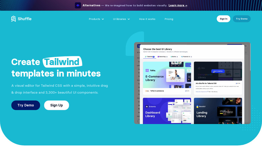 Shuffle for Tailwind CSS Landing Page