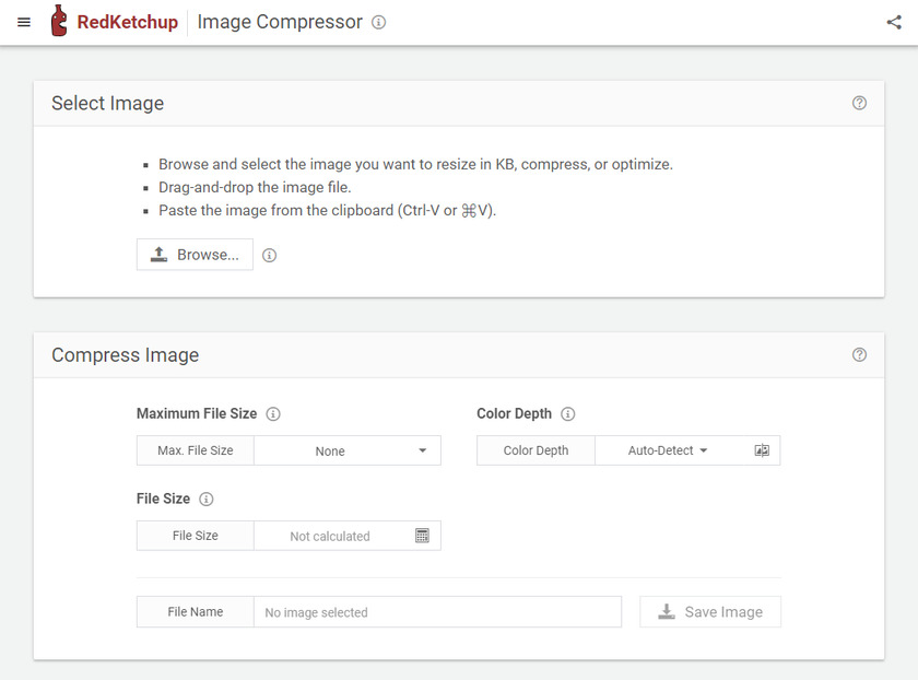 Image Compressor by RedKetchup Landing Page