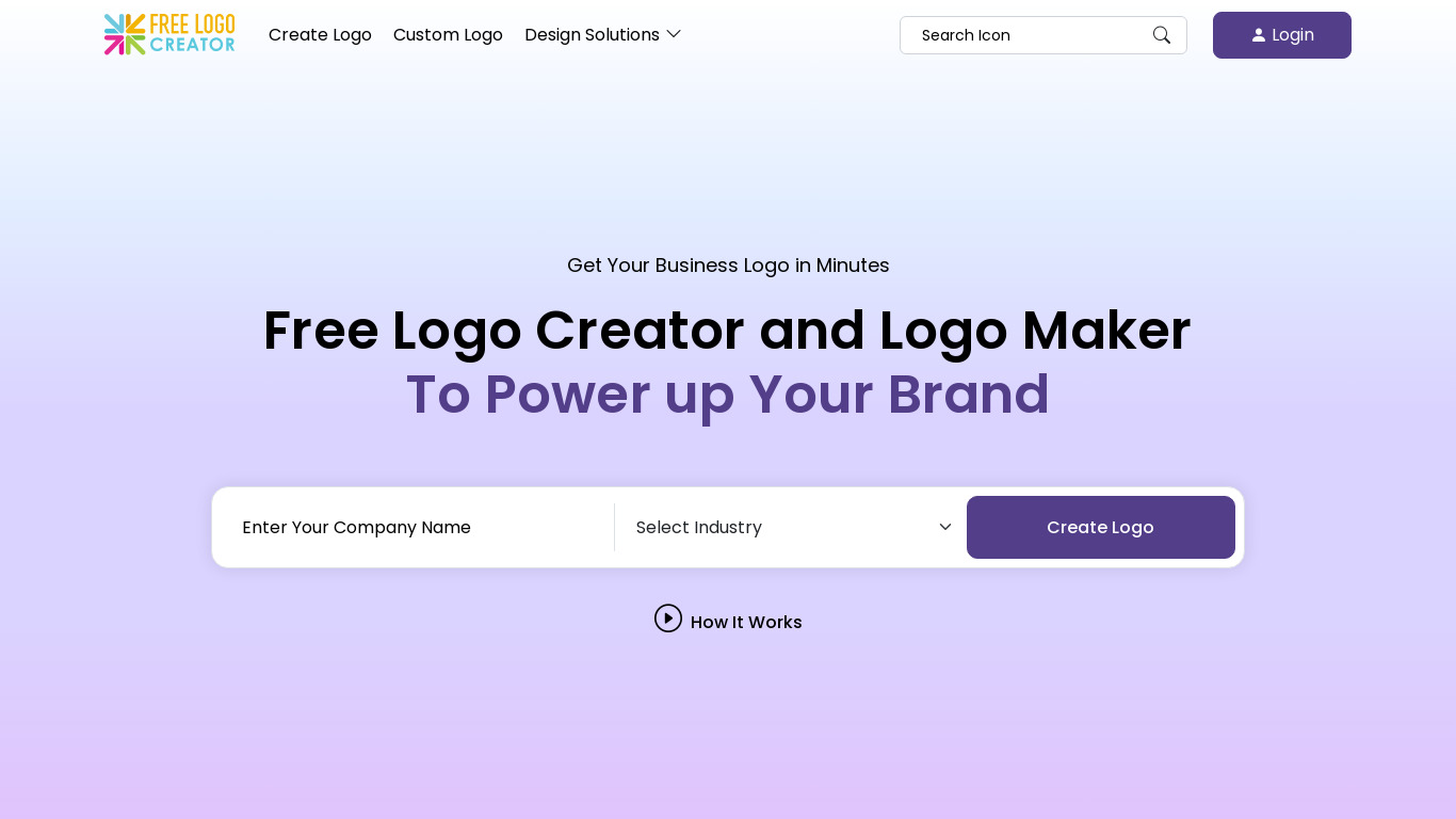 FreeLogoCreator.com Landing page