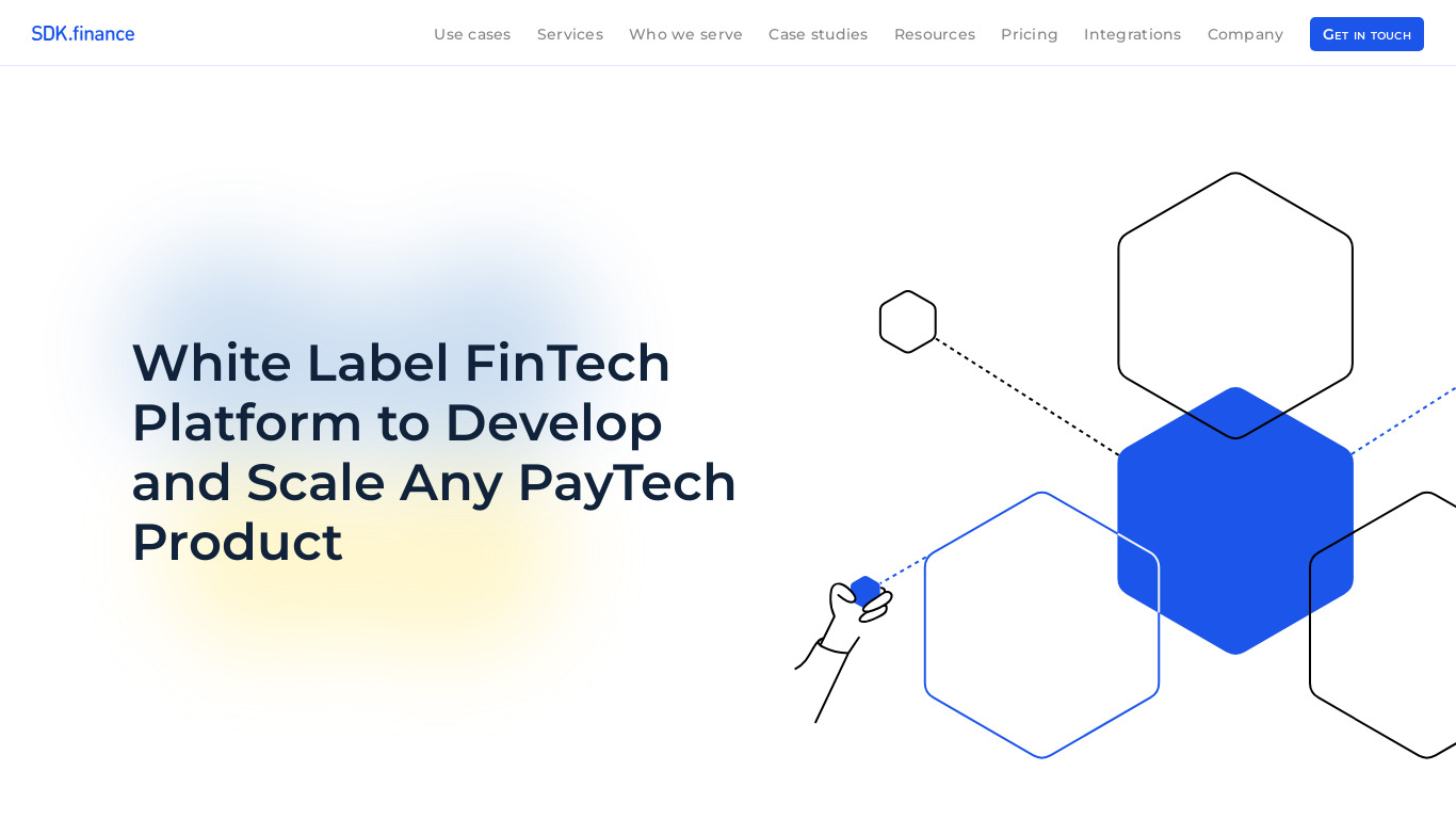 SDK.finance Landing page