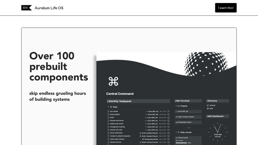 Aurelium Life OS Landing Page