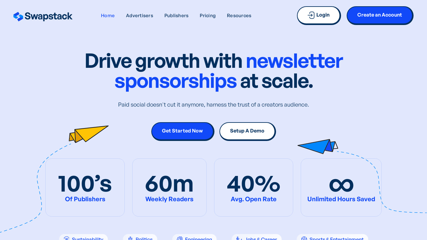 Swapstack Landing page