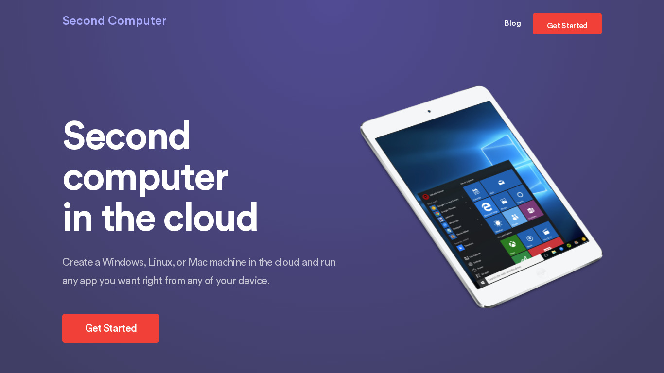Second Computer Landing page