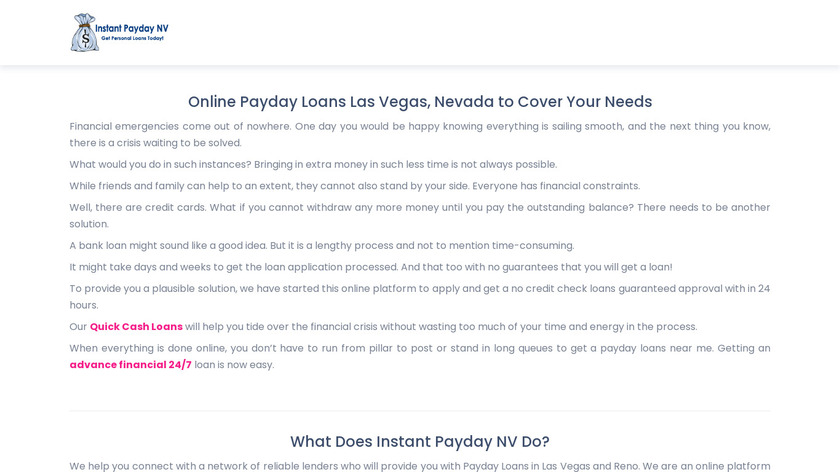 InstantPayDayNV Landing Page