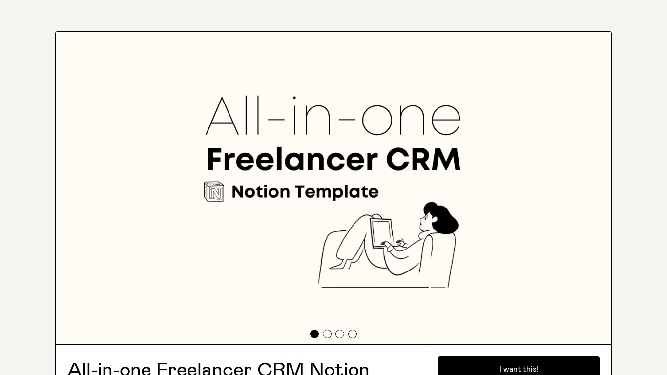 All-in-one Freelancer CRM Landing page