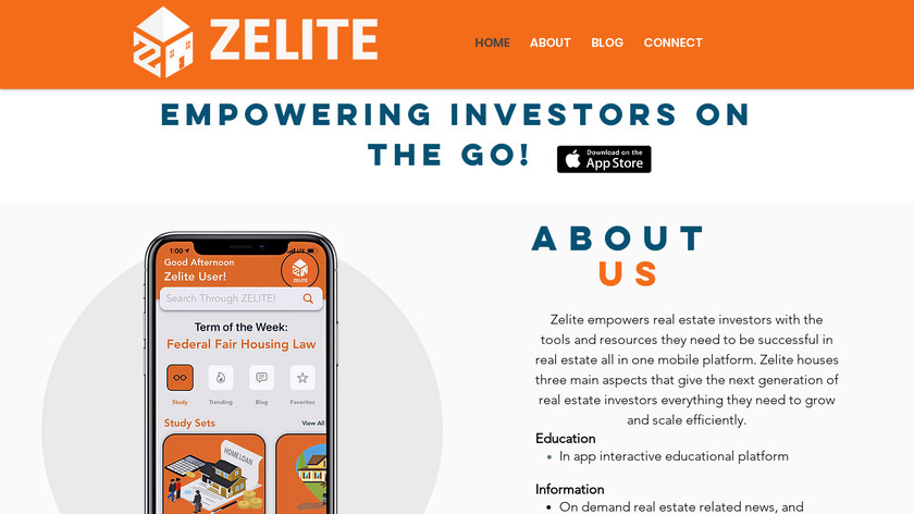 ZELITE Landing Page