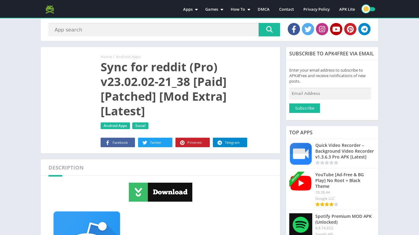 Sync for reddit Landing page
