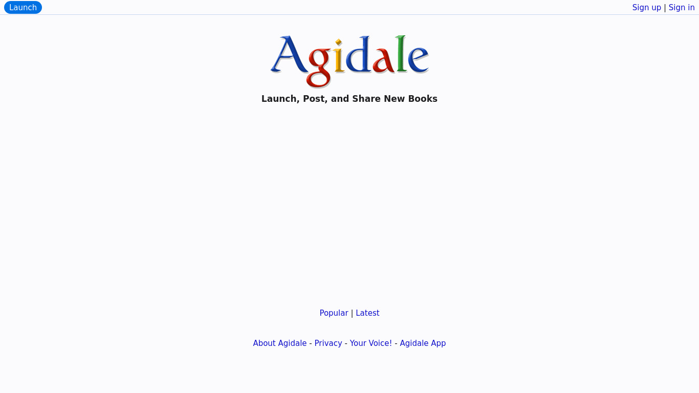 BookLaunch by Agidale Landing page