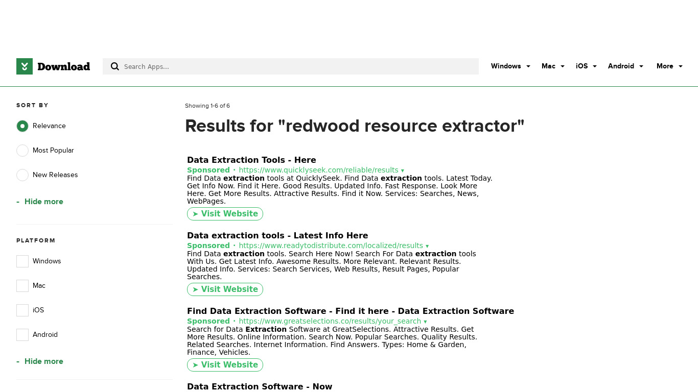 Redwood - resources extractor Landing page