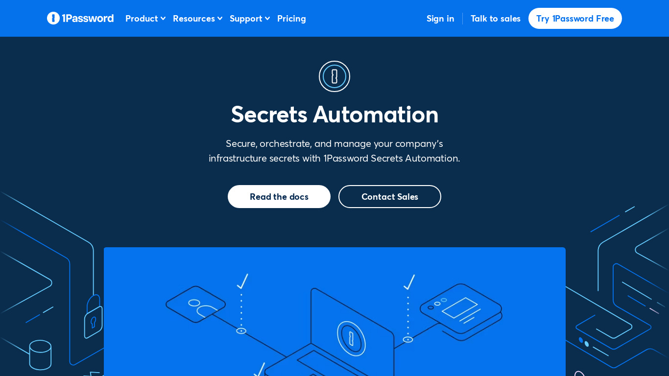1Password Secrets Automation Landing page