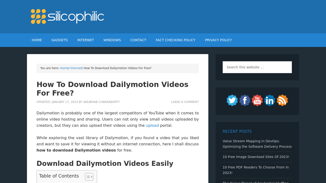 Download Dailymotion Videos Landing page