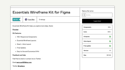 Essentials Wireframe Kit screenshot