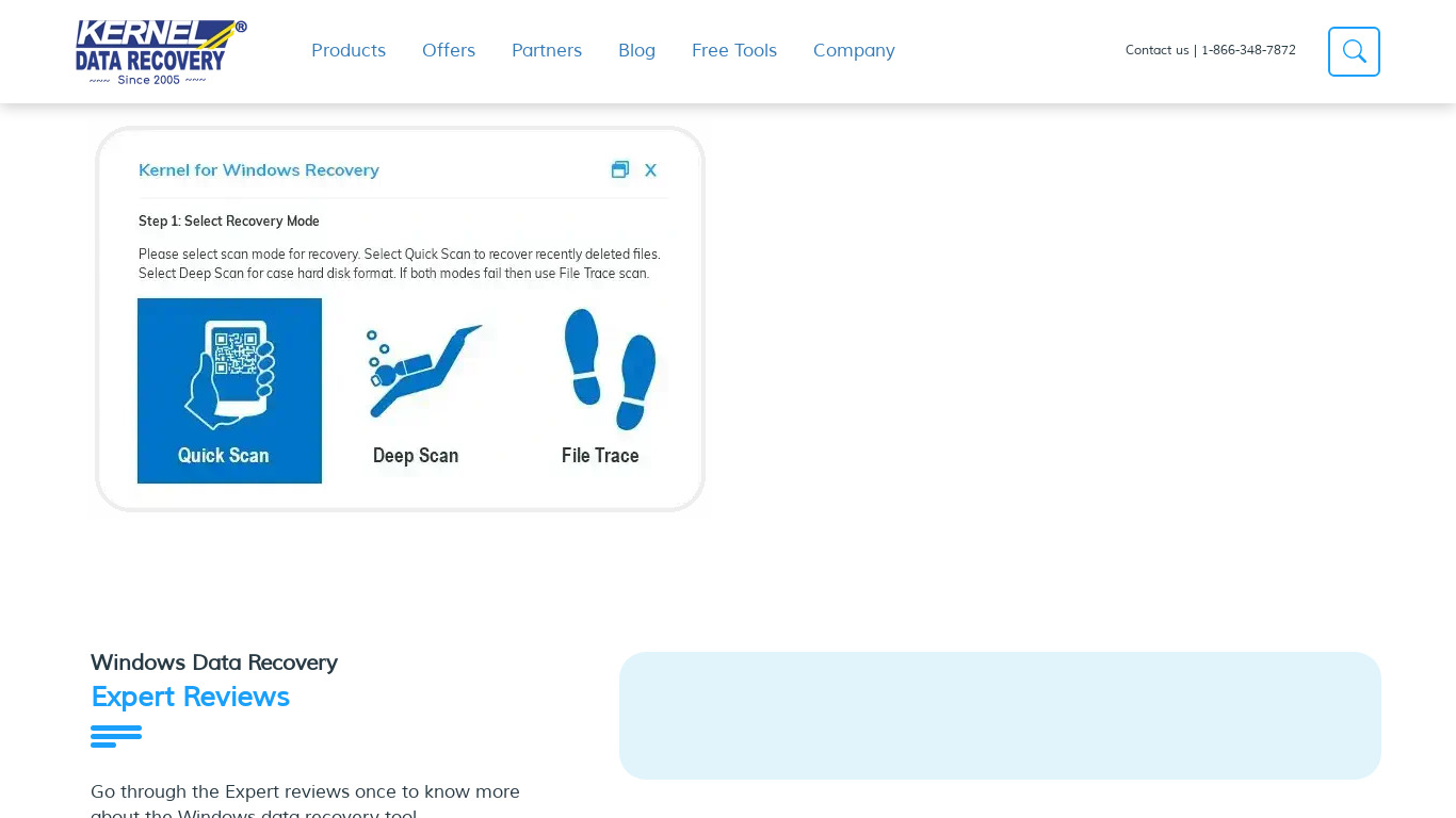 Windows Data Recovery Landing page