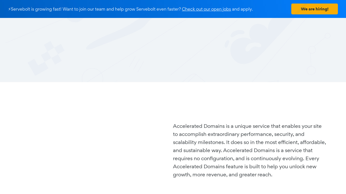 Accelerated Domains Landing page