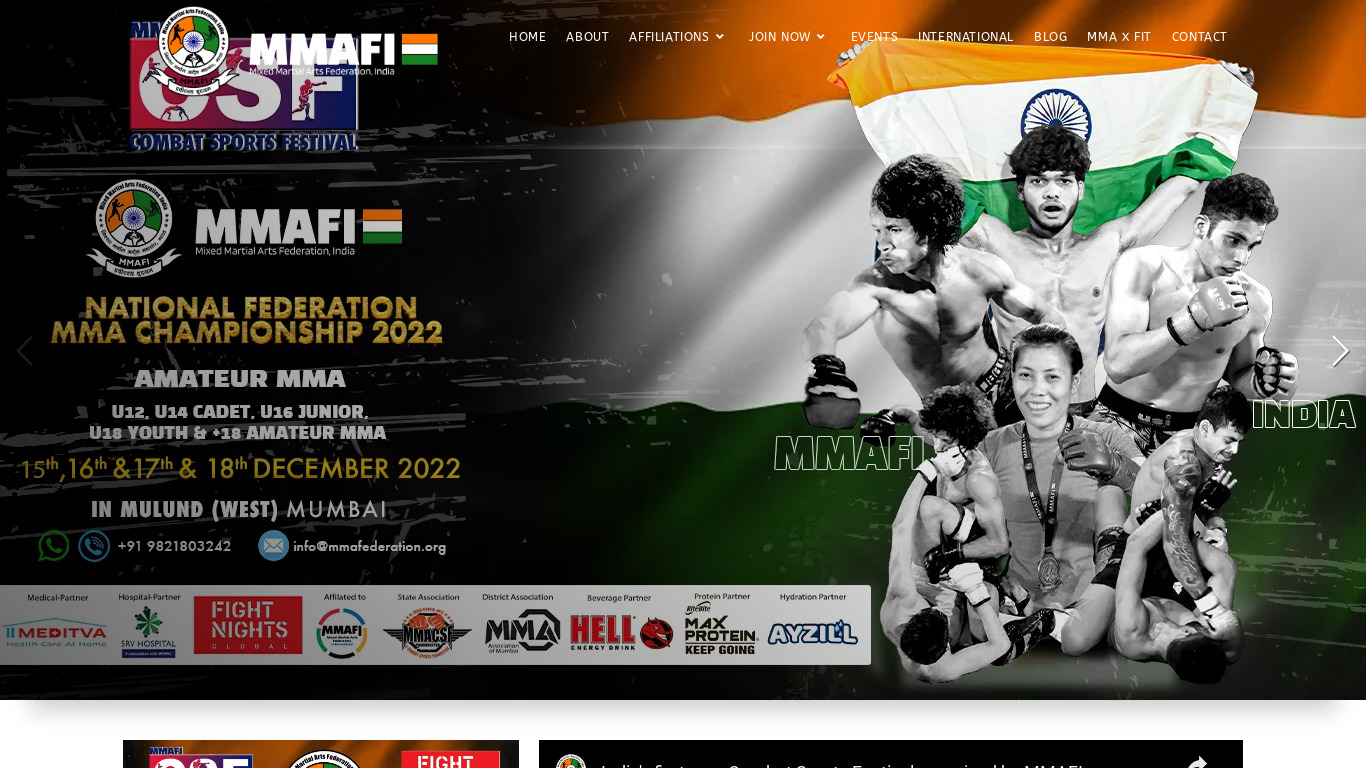 MMA Federation Landing page