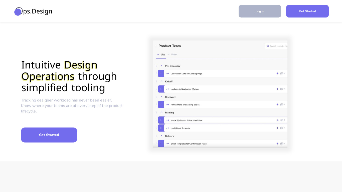 Ops.Design Landing page