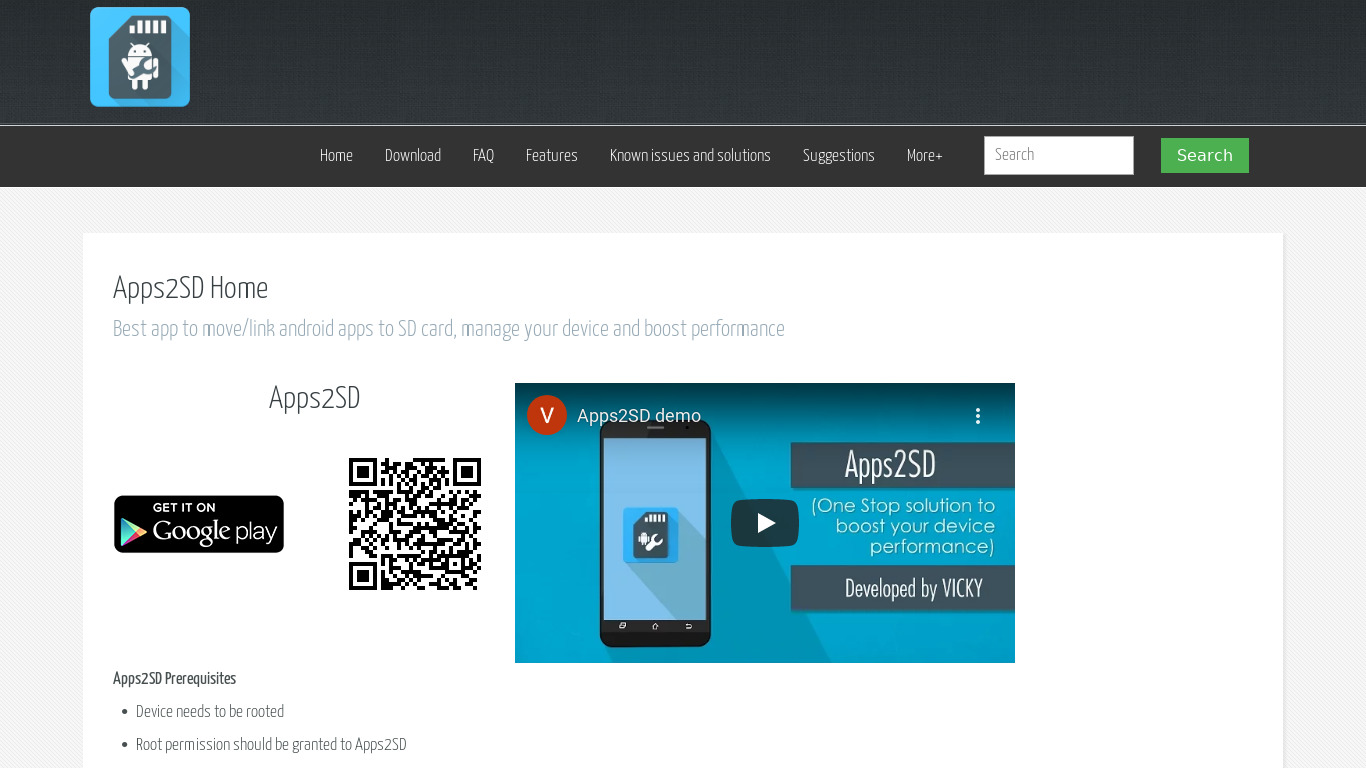 Apps2SD Landing page