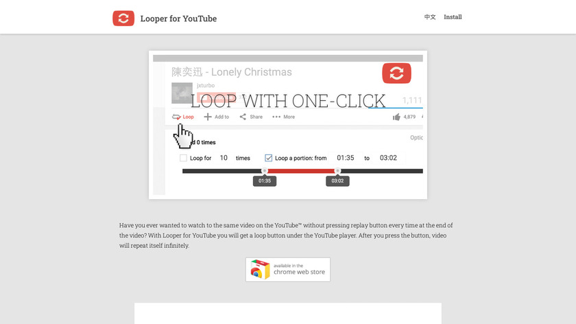 Looper for YouTube Landing Page