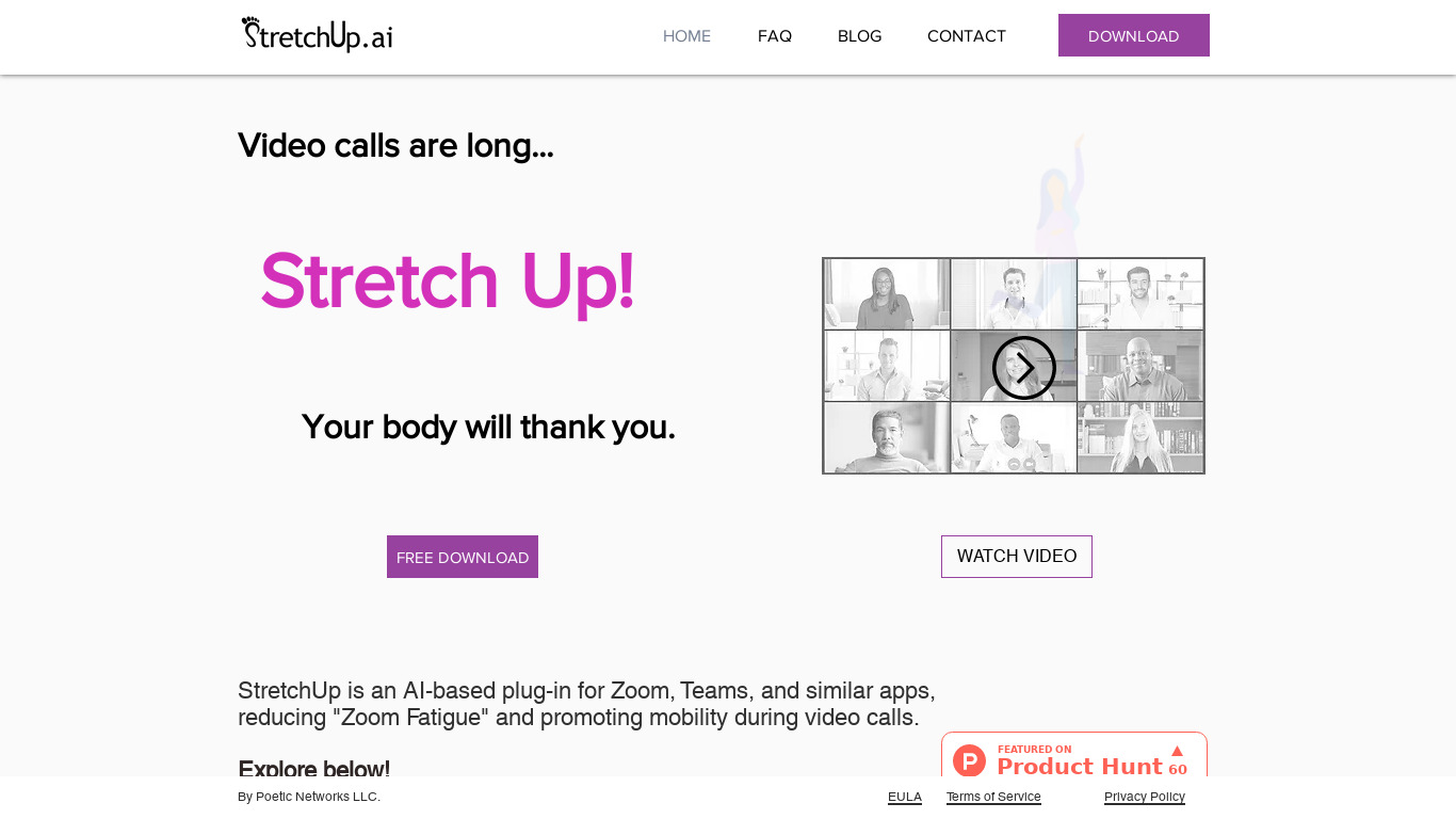 StretchUp Landing page
