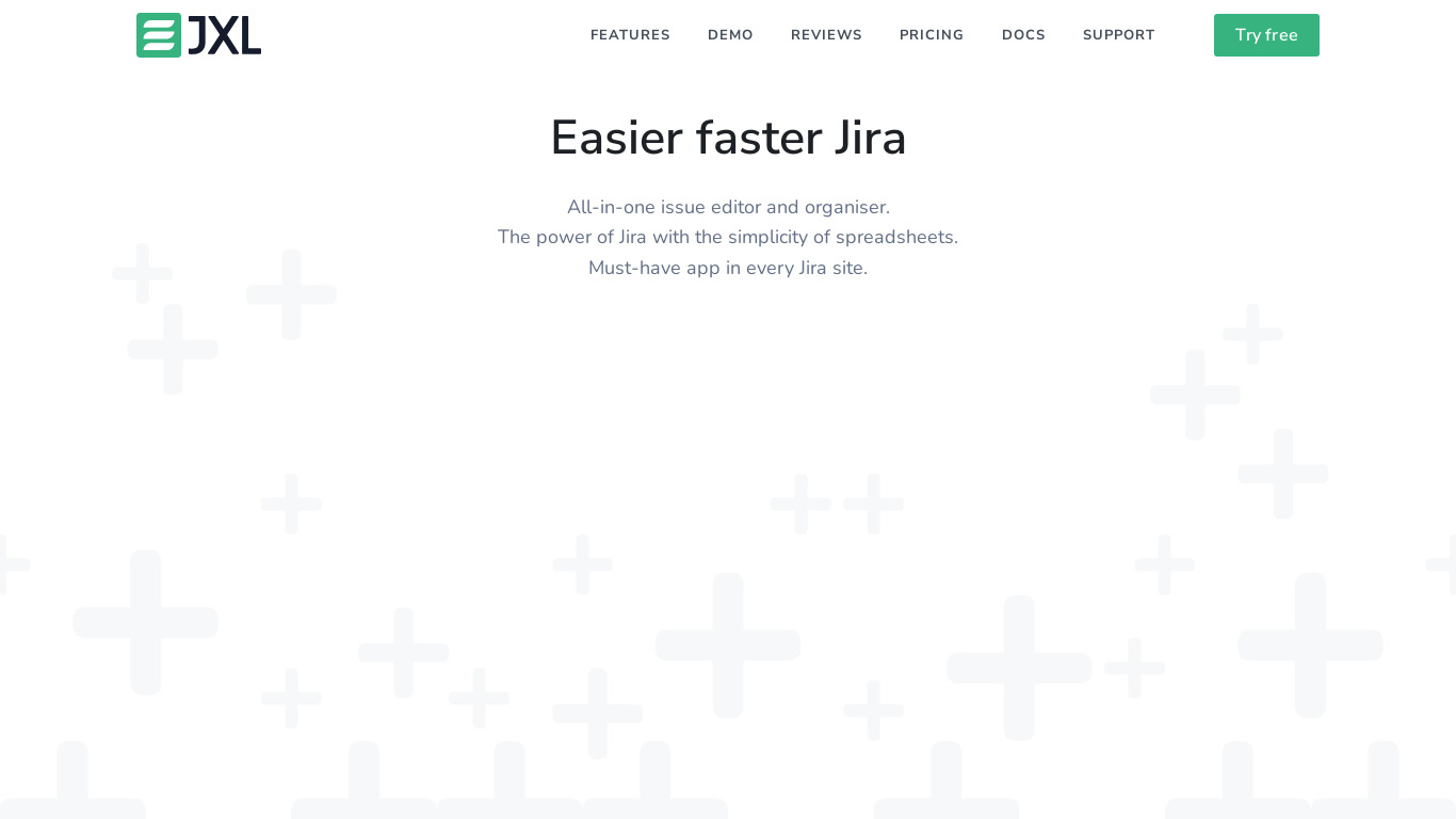 JXL for Jira Landing page